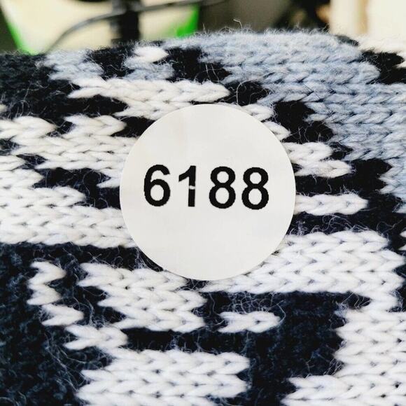 VTG 90s Cut 4 U Womens OS Blue Floral Granny Mixed Media Patchwork Knit Sweater - Picture 11 of 12